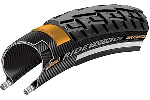 Continental Ride Tour Replacement Bike Tire - Extra Puncture Protection, E-Bike Rated City/Trekking Bicycle Tire (12", 16", 20", 24", 26", 27", 28", 700c)