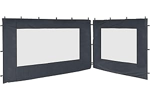 QUICK STAR 2 Seitenteile mit PVC Fenster für Blätter Pavillon 3x4m Grau
