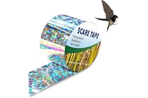 halercay 1 Rolle 80m x 2,4cm Reflektierendes Vogelabwehr-Band, Taubenabwehr für Balkon Garten Obstbäume, Vogelscheuche gegen Raben Krähen, Flatterband zum Schutz von Pflanzen Blüten