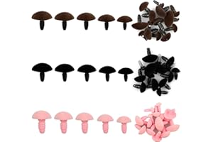 Hyakoz 45 Stück 5 Größen Sicherheitsnasen für Häkeltiere Kunststoff-Sicherheitsnasen Kunststoff Animal Craft Nase Flocking D-Typ Kunststoff Bärennasen für Puppe Teddybär Memory Bears