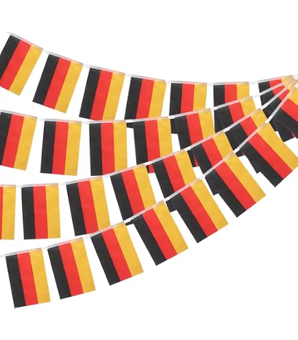 Flaggenkette Deutschland Sachsen – 5,9 M Lang, 15 Fahnen, Wetterfest
