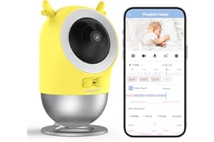 Jeeber 2.5K/4MP Wi-Fi Smart Baby Monitor with AI Sleep Analysis, Covered-face Detection, Lullaby & Nightlight, Night Vision, Crying Detection, Support Smartwatch, APP Control, 2.4GHz WiFi