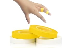 FOYODS 4 Rolls Finger Tape,1.2 cm x 10 m Sports Tape Set,Finger Athletic tape,Klettern Zubehör,Hautfreundliches Sporttape,for Weight Lifting,Climbing,Golf,Hockey,Handball,Football,Grappling(Weiß,Gelb)