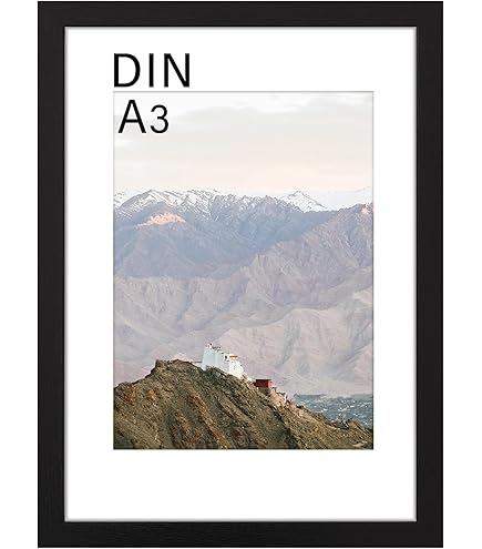 CLAMARO 'Collage' Picture Frame 50 X 120 Cm, Handmade Made To Measure, Sonoma Oak, Modern Square MDF Wooden Picture Frame With Acrylic Glass, Back - View #6