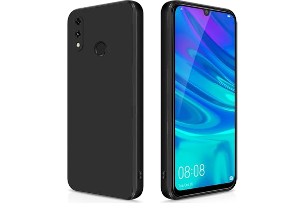 GiiYoon Coque pour Huawei P Smart 2019 / Honor 10 Lite Case en Silicone, Etui de Protection Antichoc Etui Housse Silicone Ultra-Mince avec Couche Intérieure en Fibre et Protection pour Caméra, Noir