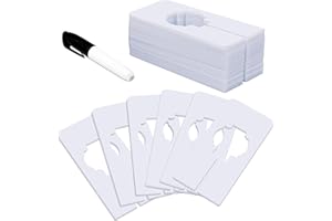 VANTASII 30 Stück rechteckige weiße Schrankteiler aus Kunststoff; mit Bonusmarker; beschreibbar und wiederverwendbar; zum Sortieren von Kleidung Größe, Farbe, Größe 5 x 13,7 cm (Innendurchmesser 3,6 cm)