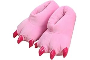 IXITON Adulti/Scarpe Bambini peluche Zampa Artiglio,Unisex verde divertente peluche Dinosauro Artiglio pantofole