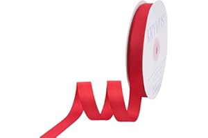 Kryvus Red 16mm x 45m Grosgrain Ribbon, Perfect for Gift Wrapping, Crafts, Wedding Decor, DIY Hair Accessories