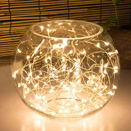 30er LED Draht, Micro Lichterkette Batterie-betrieben Mit Timer für Innen und Außen 8 Modi Wasserdicht Batteriefach auf 9.8ft silbernem Kupterdraht Warmweiß Weihnachtsbeleuchtung Deko Von Oak Leaf - 7