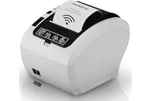 MUNBYN [WIFI 2.0] 80mm Stampante Termica, Auto-Cut Stampante Termica Ricevute Supporto Cassetto da 300mm/s, Stampante di Ricevute Diretta con USB Ethernet Supporta Android/Windows/Linux/MAC/ESC/POS