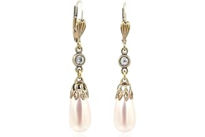 Vintage Perlen-Ohrringe Swarovski Kristalle Gold Viele Farben NOBEL SCHMUCK