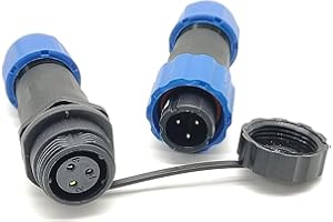 Elecbee SP13 Series Flight-Ready Connector, IP68 Waterproof Plug Socket plugin Compatible with Panel Mount, Includes Waterproof Cover