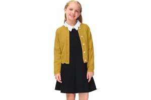 BesserBay Mädchen Strickjacken Bolero Winter Cardigan Langarm Herbst Bolerojäckche 110-150