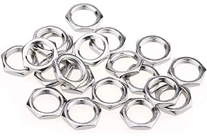 Musiclily Pro 3/8" Gitarren Mutter Nut für E-Gitarre potentiometer, Nickel (20er Set)