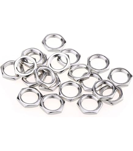 KAISH 10 pz Ottone American Thread 3/8 Chitarra Pentole Potenziometro Dado Esagonale Chitarra Jack Dado e Rondelle per Pentole CTS & Switchcraft & Pure Tone Jacks Oro