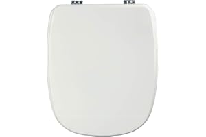 KING SEAT Copriwater in MDF, serie Fleo della Dolomite, Bianco, con cerniere in ottone cromato.