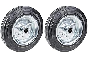 PARNELLS 200mm solid rubber wheel, steel centre, 200kg each, 8" truck wheels - set of 2