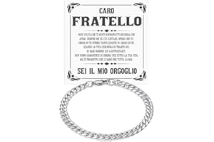 BRAMART Azienda Italiana Bracciale Uomo in Pelle Intrecciata con Acciaio Inox Lucidato di Altissima qualità Idea Regalo per lui Festa del Papà Natale Compleanno - Cofanetto con DEDICA incluso