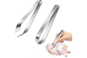 ZESCYHA 2 Pezzi Pinza per Lische di Pesce, Pinzetta per Ossa, Pinzette Cucina in Acciaio Inox per Peluria Pollame, Strumento Professionale per Rimuovere Ossa Pesce Pinza Leva Lische per Domestica Ristorazione