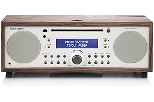 TIVOLI Audio MUSIC SYSTEM + - Chaine Hifi Bluetooth - Enceinte Compacte Puissante - Lecteur CD Stereo - Radio DAB+/FM - Mini Chaîne Hi-fi Vintage - Enceinte Design Haut de Gamme - Bois Beige