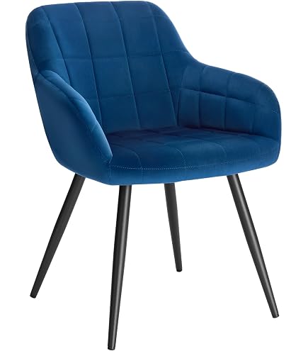 Lot de 4 chaises de salle à manger Shila avec Piètement en Métal noir Orange Tissu Lot de 4 chaises de salle à manger Shila avec Piètement en Métal noir Orange Tissu