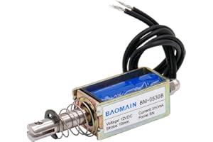 Baomain Solenoid Electromagnet JF-0530B DC 12V 300mA 10mm 5N PushPull