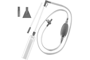 CUSROS Hot Tub Vacuum, 10 FT Manual Cordless Pool Fish Tank Water Change Vacuum Cleaner, Handheld Spa Vac with Squeeze Bulb, 2 Nozzles, Flexible Hose for Cleaning Dirt and Debris Grey Long