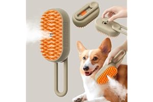 YNNHUDEEP Spazzola a vapore per gatti - Spazzola Per Gatti Steamy 3 In 1 - Strumento Per La Toelettatura Della Spazzola Per La Rimozione Dei Peli Del Gatto Del Cane-yellow