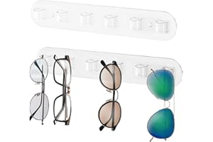 FloralGrace 1 supporto per occhiali in acrilico da parete, per occhiali da sole, supporto per occhiali multipli per montaggio a parete, organizer per occhiali con 6 scomparti