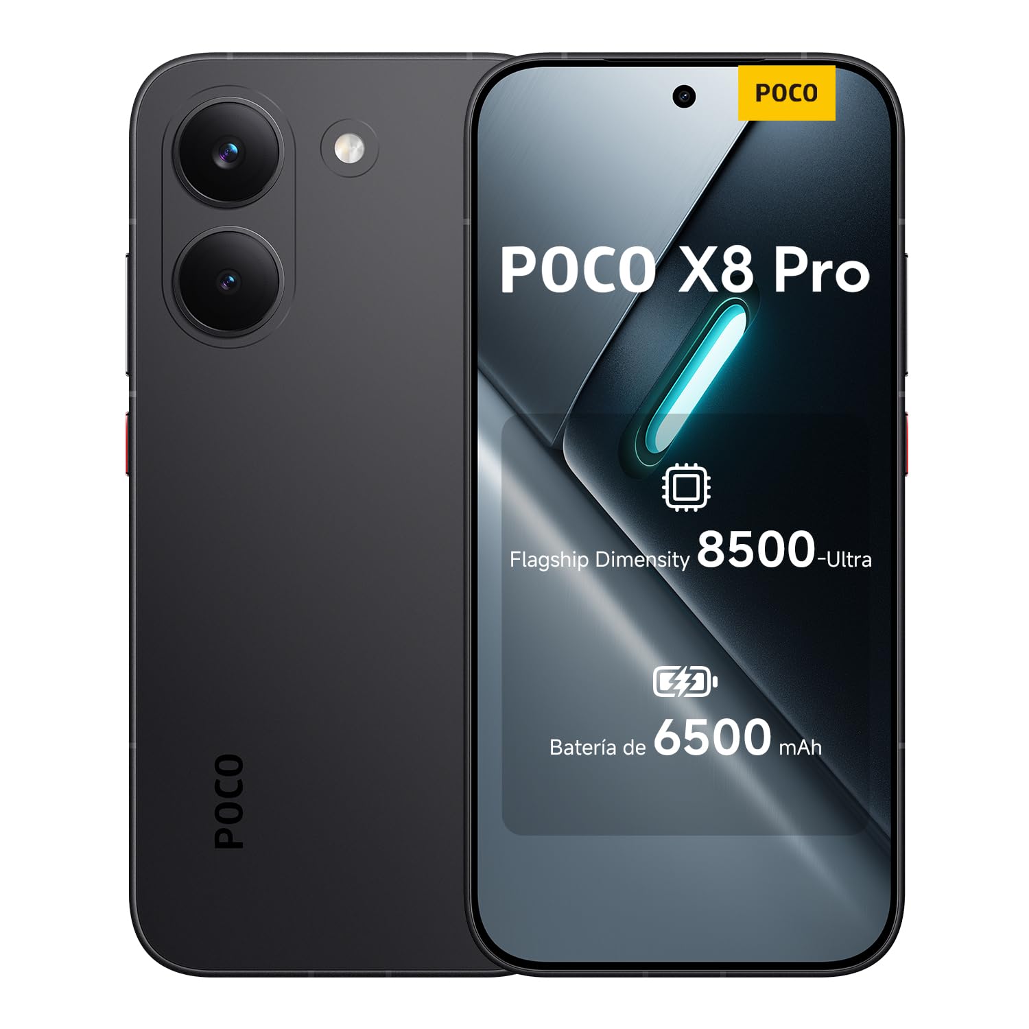 XIAOMI POCO X8 Pro Smartphone de 12+512GB Negro Batería de 6500mAh | Pantalla AMOLED de 6.83" 1.5K 120Hz, Dimensity 8500-Ultra, Sensor Sony IMX882 de 50MP con OIS, 1 año de garantía Extra