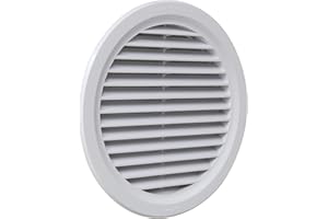 La Ventilazione T20RB Griglia di Ventilazione Tonda in Plastica Bianca, da Incasso, con rete antinsetti. Diametro 238 mm, 30 * 240cm