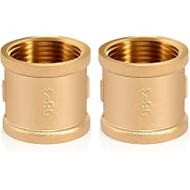 2 manicotti in ottone, 1 pollice IG/IG, G1 pollici (diametro 30,5 mm), connettore filettatura interna da 1, adattatore DN25, raccordo in ottone, doppio manicotto G1 pollici IG/IG per tubo di