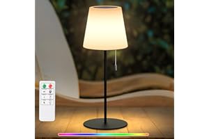 ‎NICEBUY NiceBuy Solar Tischlampe Outdoor Led Tischleuchte Akku Und USB Aufladbar Mit Fernbedienung,Tischlampe Kabellos Dimmbar RGB 8 Farben Wasserdicht IP44 FüR Camping Garten AußEn(Schwarz)
