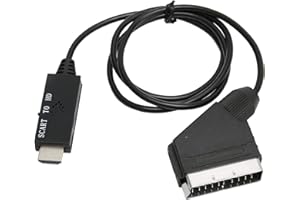 GOSHYDA Kabel Konwertera SCART na HDMI, HD 1080P SCART na HD Multimedialny Adapter Interfejsu do Telewizora, Dźwięk Wideo DC 5V