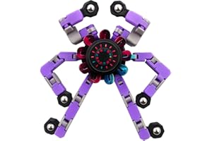 Ranzah Sensory Fidget Hand Spinner ADHD Stress Relief Transformable Robot Fingertip Fun Creative Travel Toy for Kids Teens Adults Mechanical Gyro Birthday Gift (Purple)