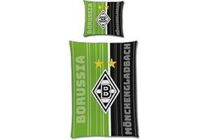 ‎BERONAGE BERONAGE Borussia Mönchengladbach Wende-Bettwäsche Fohlen-Elf 135x200+80x80 Linon VFL RV