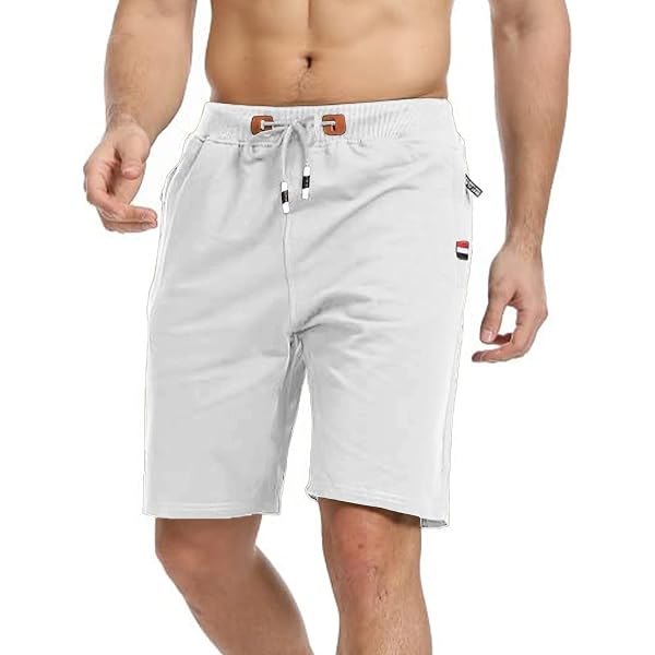 Short Homme Sport Coton Respirant Avec Poches Zippées - Short Course Musculation Jogging