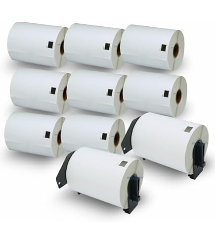 10x DK-11241 102 x 152 mm Compatibele Groot Logistiek Verzendlabels (200 Etiketten per Rol) voor P-Touch QL-1050, QL-1050N, QL-1060N, QL-1100, QL-1110NWB Etikettenprinter