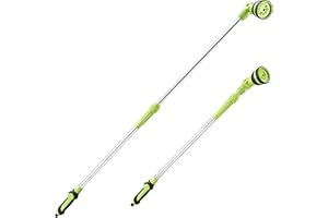 MYSMARTBUY.COM Watering Spray Lance - 1.4m Telescopic Hose Extension Garden Sprayer with 8 Pattern Spray Gun - for Hanging Baskets, Lawn, Cars