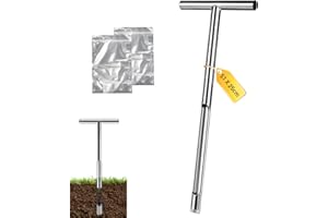 Supaway Bodenprobennehmer 51 cm Bodenproben-Sonde 304 Edelstahl Bodensonden mit T-Griff 2,5 mm Wandstärke Werkzeug für Bodenproben mit 2 Bodenprobenbeuteln zum Testen Gartenerde Landwirtschaft Forst