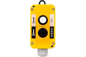 Jadeshay Telecomando per Paranco Elettrico, COP Montacarichi Elettrico Interruttore a Pulsante Sospeso per con Controllo della Gru Auto-ripristino (2NO)