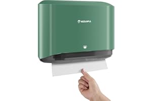 ‎MODUNFUL modunful Papierhandtuchspender Wandmontage, Multifold Papierhandtuchspender, C-Falz-Papierhandtuchhalter für Badezimmer, ohne Lochinstallation, grüne ABS-Abdeckung…