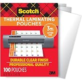 Scotch Thermal Laminator Pouches 3 Mil 100/Pkg-8.9"X11.4" Letter