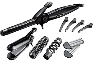 Remington Kit Multistyler - Piastre per styling reversibile, Ferro arricciacapelli da 19 mm, Spazzola Rotonda e Accessorio per Arricciare a Spirale, Fermagli per Capelli, S8670