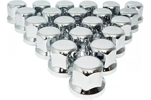 WENOKER Tappi dado ruota, SW32 Copricerchi cromati in plastica per camion, 60 x 32 mm