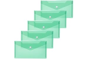 HERMA 20034 - Sacchetti trasparenti in polipropilene con bottone a pressione per scuola, università, ufficio, buste in polipropilene, 22 x 12 cm, colore: Verde