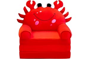 Momolaa Juego de cojines plegables de felpa para niños, respaldo 2 en 1, sofá plegable para niños, sofá de dibujos animados, sofá cama plegable para cojín de gel (A-D, talla única)