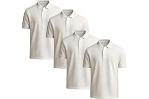STREETWISE CLOTHING QUALITY CASUAL WEAR Pack of 4 Kids School Polo Shirts - Boys and Girls Short Sleeve 100% Cotton Plain Polo Neck T Shirt Ideal for PE and School Uniform
