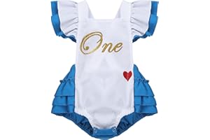 iEFiEL Pagliaccetto Neonata Bimba Costume Carnevale Travestimento Fancy Dress Vestito Principessa Elegante Vestito Cerimonia Compleanno Abito da Battesimo 0-2 Anni