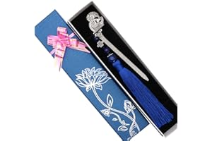 BITEYI Marcapáginas de Metal con Borlas,Marcapáginas Clásico y Soporte de Página de Libro de Pulgar Creativo Set de Regalo para Amantes de la Lectura de Libros (Chao Feng)